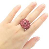 25x20mm Lovely 5.5g Pink Raspberry Rhodolite Garnet Green Peridot Women Dating Silver Rings Drop Shipping Wholesale