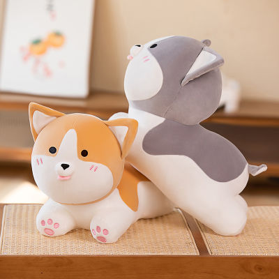 เหมือนจริง Shiba Inu สุนัขของเล่นตุ๊กตาจำลองลูกสุนัข Corgi ตุ๊กตานุ่ม Kawaii การ์ตูนฮัสกี้สัตว์หมอนของขวัญสำหรับเด็กเด็ก