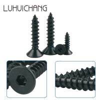 8.8 degree 50/100PCS M3 M4 BLACK Countersunk Head Hexagon Head Cup Model Self-tapping add hard sound carbon steel screws