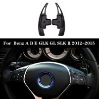 สำหรับ Mercedes Benz A B E Class GLK SLK R172 CLA GLA 2012-2015เลื่อนพายพวงมาลัยรถยนต์สีดำ2ชิ้นตัวยกขยาย