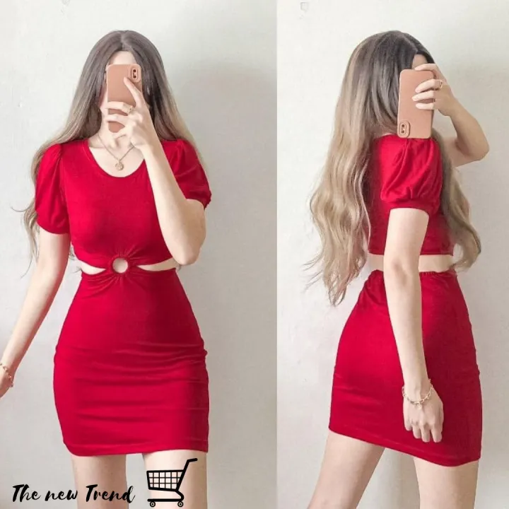 The new Trend Yuna Ring Bodycon Dress Plain For Women High Quality ...