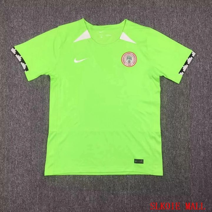 เสื้อเชิ้ตสีเขียวแบบไทย23-24เสื้อเจอร์ซีย์เตะฟุตบอลสีเขียวแบบไนจีเรียสำหรับผู้ชายเสื้อเสื้อแข่งฟุตบอลคุณภาพแบบไทย