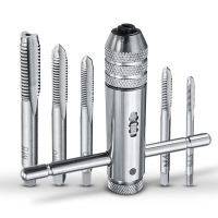 Portable 1-6pcs T-type Wrench Drill Set Hand Tapping Tools Machine Screw Thread Tap Twist Bit M3/M4/M5/M6/M8 Tap Set DIY Tool