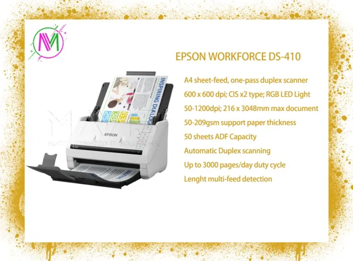 Epson Workforce Ds 410 A4 Duplex Sheet Fed Document Scanner Lazada Ph 2219