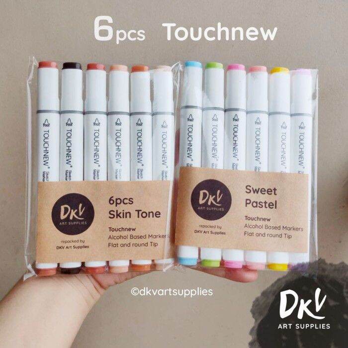 COD Touchfive Touchnew Twin Marker Spidol 6 Warna Kulit Skin Pastel
