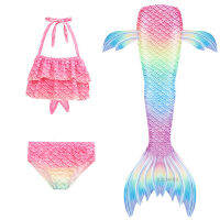 3pcsset Kids Mermaid Tail Swimsuit Girls The Little Mermaid Cosplay Children Dress Clothes Swimming Bikini Fancy Bathing Suit