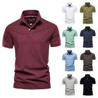 [COD] Cross-border mens summer button lapel casual solid short-sleeved light business hedging sports Europe and America