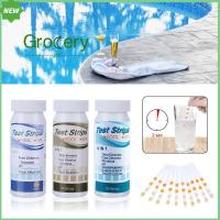 GROCERY LIFE ความกระด้างของน้ำ สระว่ายน้ำ คลอรีน การทดสอบน้ำ กระดาษทดสอบ PH แผ่นทดสอบ SPA PH เมตร แถบทดสอบการจุ่มคลอรีน