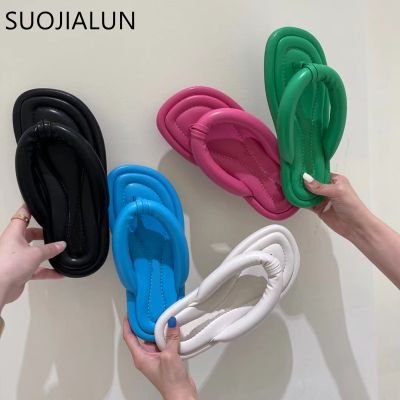 Hot sell SUOJIALUN 2021 New Summer Women Slippers Fashion Rose Red Sandal Flat Heel Outdoor Casual Ladies Slides Shoes Female Flip Flops