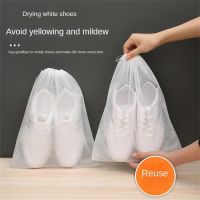 ▫ 10pcs Non-woven Shoes Anti-yellow Drying Bag Travel Drawstring Shoes Boots Storage Bag Moisture-proof Dust-proof Home Storage