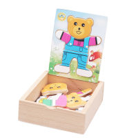 Cartoon Wooden Toy Change Clothes Kids Early Education Jigsaw Puzzle Dressing Game Baby Puzzle Toys For Children Montessori Gift