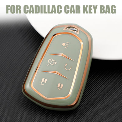 【 Stock】TPU Remote Smart Key Cover Fob Case Shell สำหรับ Cadillac ATS CT6 CTS DTS XT5 Escalade ESV SRX STS XTS ELR 2014 2015 2016 2017 2018