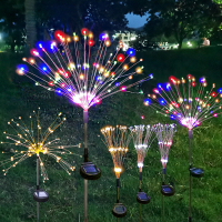 LED Solar Light Outdoor Waterproof Solar Fireworks Lights Christmas Garland New Year Christmas Decorations Home Garden