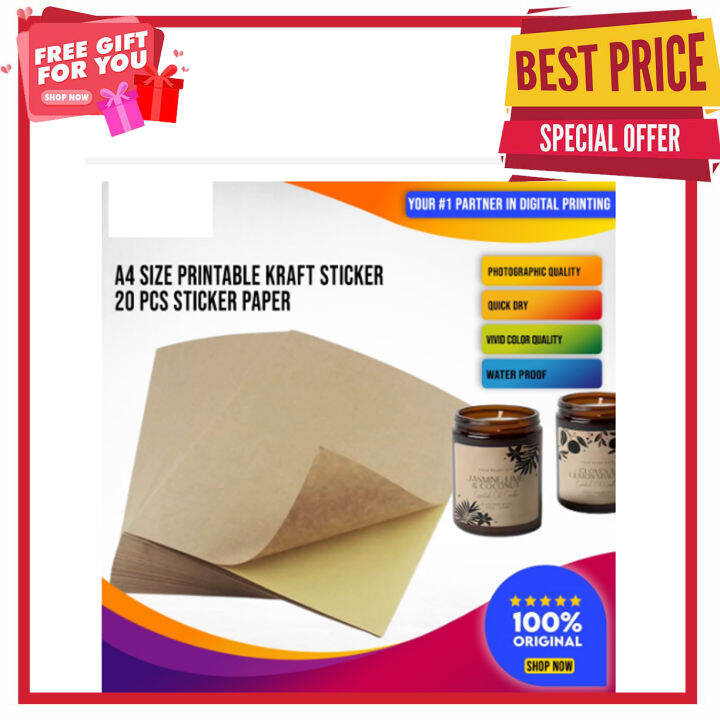 Printable Kraft sticker paper & sticker paper A4 size for inkjet
