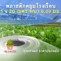 พลาสติกคลุมโรงเรือน กว้าง5x20เมตร หนา200ไมครอน