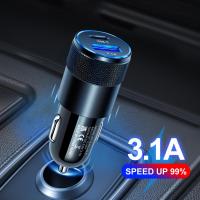 3.1A 12W QC PD Car Charger USB Fast Charging Dual Port Mini Charger Adapter For IPhone Samsung Huawei Xiaomi Car Accessories Car Chargers