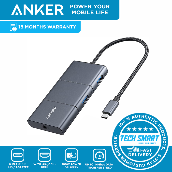 Anker PowerExpand 6-in-1 イーサネット ハブ PD 65W USB-Cポート 4K