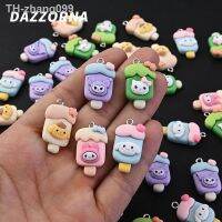 10Pcs 15x28mm Cute Cartoon Ice-Cream Shape Pendant Handmade Resin Pendant For Charm Necklace Bracelet Earring DIY Jewelry Making