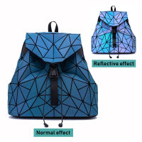 Luxury Backpacks Women Designer Shoulder Bags Female Geometric Luminous Backpack School Purse Holographic SchoolBags Ladies Bag