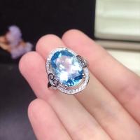 8 carat natural topaz ring large gemstone color exquisite craftsmanship 925 silver inlay
