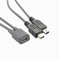 มินิ Usb 5pin ตัวเมียเป็น Mini Usb 5pin ตัวผู้มินิ Usb ตัวผู้ Y Splitter 1ถึง2แปลงสายชาร์จ30ซม.