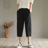 2021 Harem Pants Summer Thin Loose Loose Slim Casual Pants Imitation Cotton and Linen 7 Points Pants