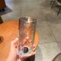 Starbuck ถ้วยใหม่นูน Camellia Bronze เทพธิดาพราวสี Gradient Desktop Glass ของขวัญวันวาเลนไทน์