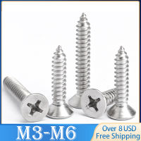 50Pc Cross Recessed Countersunk แบนหัว Self-Tapping สกรู M3 M3.5 M4 M4.2 M5 M6สแตนเลส Phillips เฟอร์นิเจอร์สกรู