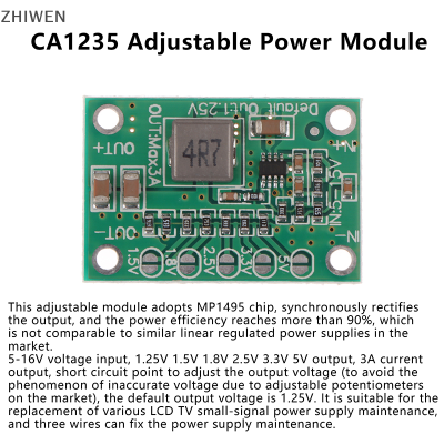 ZHIWEN โมดูลปรับกำลังไฟได้ CA1235 CA-1235โมดูลจ่ายไฟฟ้า1.25v 1.5 1.8 2.5 3.3เอาต์พุต5-16v อินพุต step-down