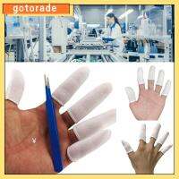 GOTORADE 100PCS สีขาวขาว ผ้าฝ้ายเตียงเด็ก หนาขึ้น ใช้แล้วทิ้ง ป้องกันนิ้วมือ ที่มีคุณภาพสูง ระบายอากาศได้ระบายอากาศ ที่คลุมนิ้ว ทำงานได้อย่างยอดเยี่ยม