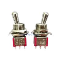 2pc SH T80-T 12mm ON-ON SPDT 6Pin 2Position Maintained Mini Toggle Switch Short Handle 3A 250VAC/5A 125VAC Electrical Circuitry  Parts