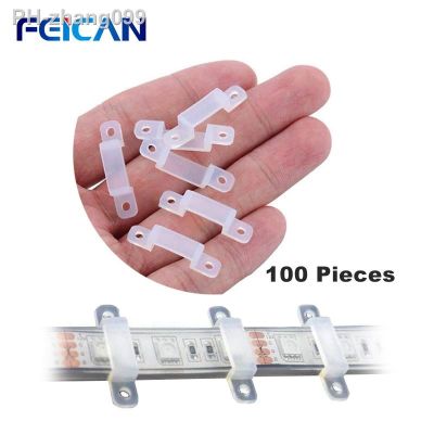 100Pcs/Lot Fixator LED Strip Light Holder 10mm 12mm 15mm Fixing Mounted Clip for SMD5050 LED Strip Light Cable Clamp