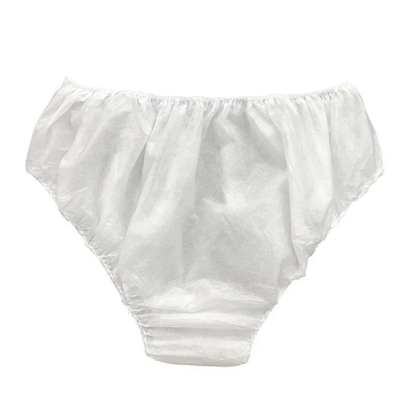 ﺴ☁ 18Pcs/Set Travel Portable Disposable Non Woven Paper Briefs Panties  Underwear White Regular Emergency Underpants for Women Men