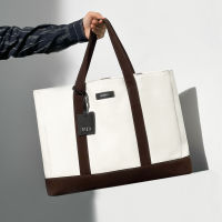 Archive Classic Hampton Tote (Canvas/Brown/Brown) กระเป๋าผ้าแคนวาสกันน้ำป้ายหนังวัวแท้