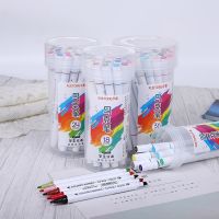 เฉินลินปากกาหัวปากกาคู่วาดภาพร่างแบบ12/24สีสำหรับศิลปินมังงะปากกาวาดปากกาเคมีอุปกรณ์ศิลปะโรงเรียน
