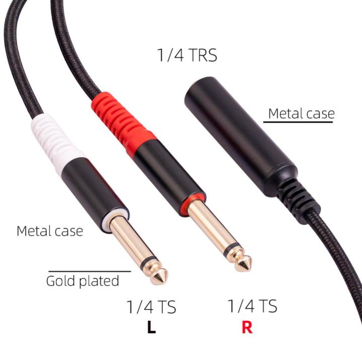 1-4-trs-to-1-4-ts-ตัวแยกสัญญาณเสียงแบบแทร็คเดียวตัวป้องกันสายไฟทองแดง-y-อุปกรณ์สายเคเบิลสำหรับเปลี่ยนสำหรับเครื่องขยายเสียง