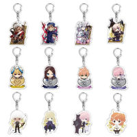 เกม Fate Stay Night อะนิเมะรูปพวงกุญแจอะคริลิคจี้ Saber รูปคอสเพลย์ Key Ring Collection ของเล่น