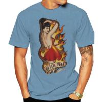 Bettie Page Devil Tattoo Unionors เสื้อยืดแขนยาว