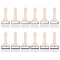 uxcell 7" Paint Brush 3" Width Soft Nylon Bristle with Wood Handle for Wall  Cabinets  Fences White 12 Pcs Paint Tools Accessories