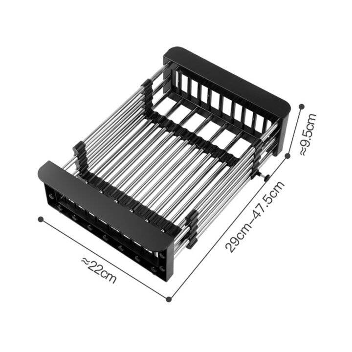 keranjang-tirisan-อุปกรณ์ใช้บนโต๊ะอาหารสแตนเลสสตีลปรับชั้นวางสำหรับเก็บจานปรับขนาดได้ชั้นคว่ำจานวางจานกันรอยขีดข่วนสำหรับแกดเจ็ตสำหรับครัว