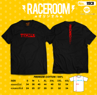 RACEROOM เสื้อยืดคอกลม สีดำ ไม่ย้วย Cotton100 สกรีนลาย  RECARO (ริคาโร่) -193