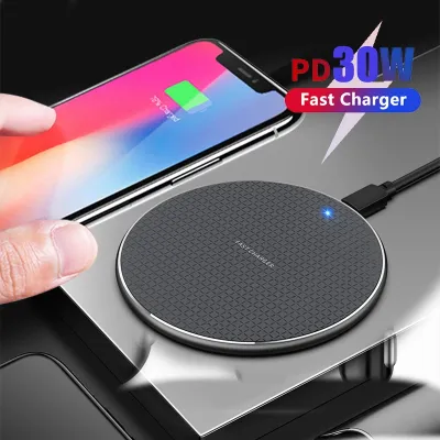 30W Wireless Charger for iPhone 14 13 12 11 Xs Max X XR Plus Super Fast Charging Pad for Ulefone Doogee Samsung Note 9 Note S21