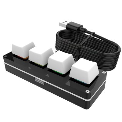 RGB 4 Keys Custom Keypad Macro Knob Gaming Programmable Mechanical Hot Swap Keyboard for Photoshop Drawing