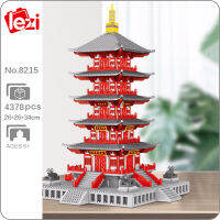 Lezi 8215 World Architecture Hanshan Temple Tower Pavilion รูปปั้น3D มินิเพชรบล็อกอิฐของเล่นสำหรับเด็กไม่มีกล่อง