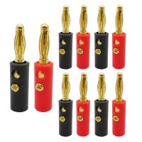 Gold Plated 4mm Banana Connector Red Black 4mm Banana Plugs Male Audio Speaker Wire Screw Type Test Adapter Connectors
