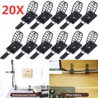 5/20PCS Adhesive Cable Organizer Clips Adjustable Nylon Cable Strap Ties Wire Clamps Cable Management For Car Wire Cord Holder Cable Management