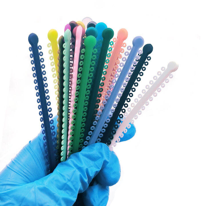 20 Sticks/Pack Dental Colourful Orthodontic Elastic Ligature Ties Bands