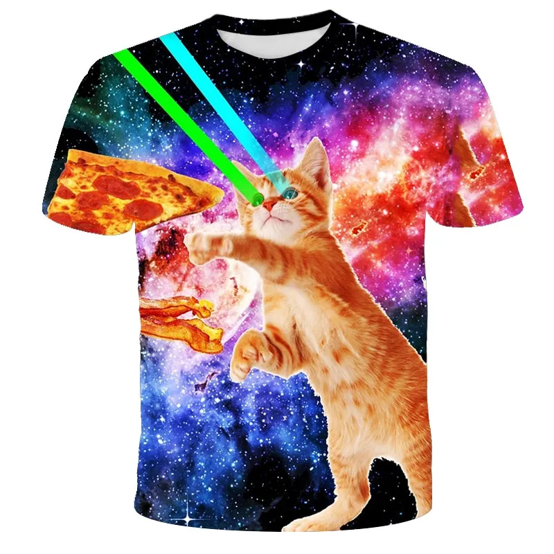 Mamba Top Lightning Cat T Shirt Kid Tshirt Fantasy Space 3D Print Animal  Laser Clothing Funny Streetwear Tee | Lazada PH