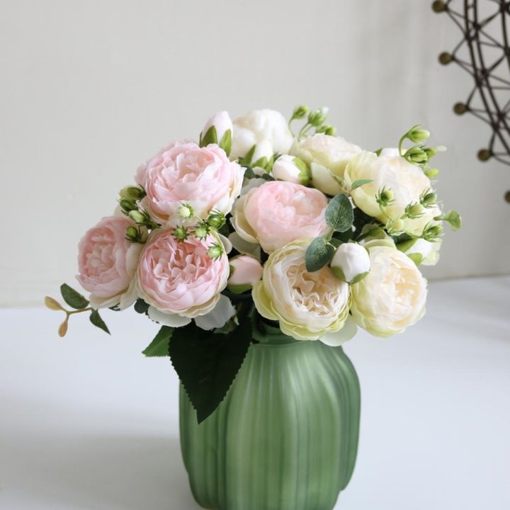ayiq-flower-shop-ขายดีที่สุด-beautiful-rose-peony-ดอกไม้ผ้าไหมประดิษฐ์ขนาดเล็กสีขาวช่อดอกไม้หน้าแรกปาร์ตี้ฤดูหนาวงานแต่งงานตกแต่งดอกไม้ปลอม