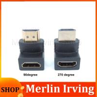 Merlin Irving Shop Male to female HDMI-compatible converter 90 270 degree right-angle adapter elbow connector for HDTV tv cable